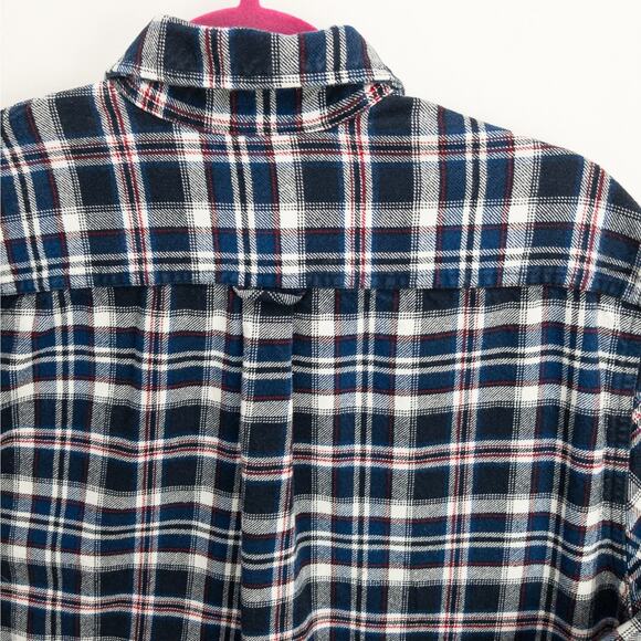 JACHS Long Sleeve Button-Up Shirt Flannel, dual chest pockets, casual workwear - Picture 12 of 13